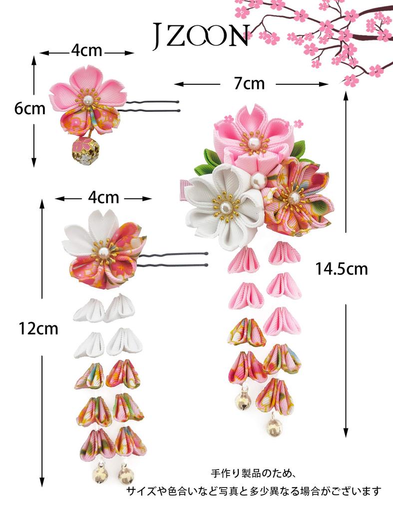 JZOON Hair Ornament Set with Cherry and Butterfly Perfect for and Other and Other Japanese Includes Available in and Includes 12 Handmade Hair