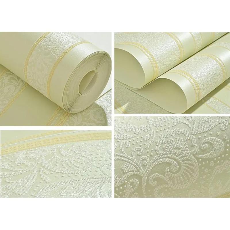 

Modern Minimalist Vertical Stripes Wallpaper for Walls 3 D Flocking 3D Non-woven Geometry Wall Paper for Living Room Decoration 5.3㎡