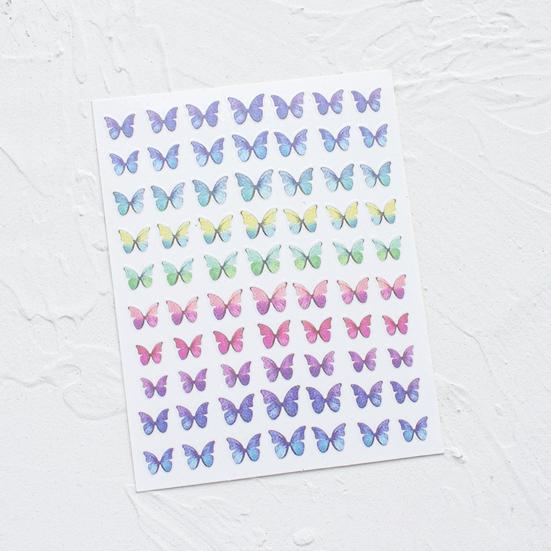 Sticker Self-adshesive Removable Nail 1Sheet Butterfly Pattern Fadeless Fingernails for Party