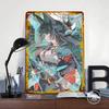 Girl With Sword Metal Poster Customized Wall Art Retro Vintage Tinplate Signs for Interior Decoration Living Room Decor Men Home