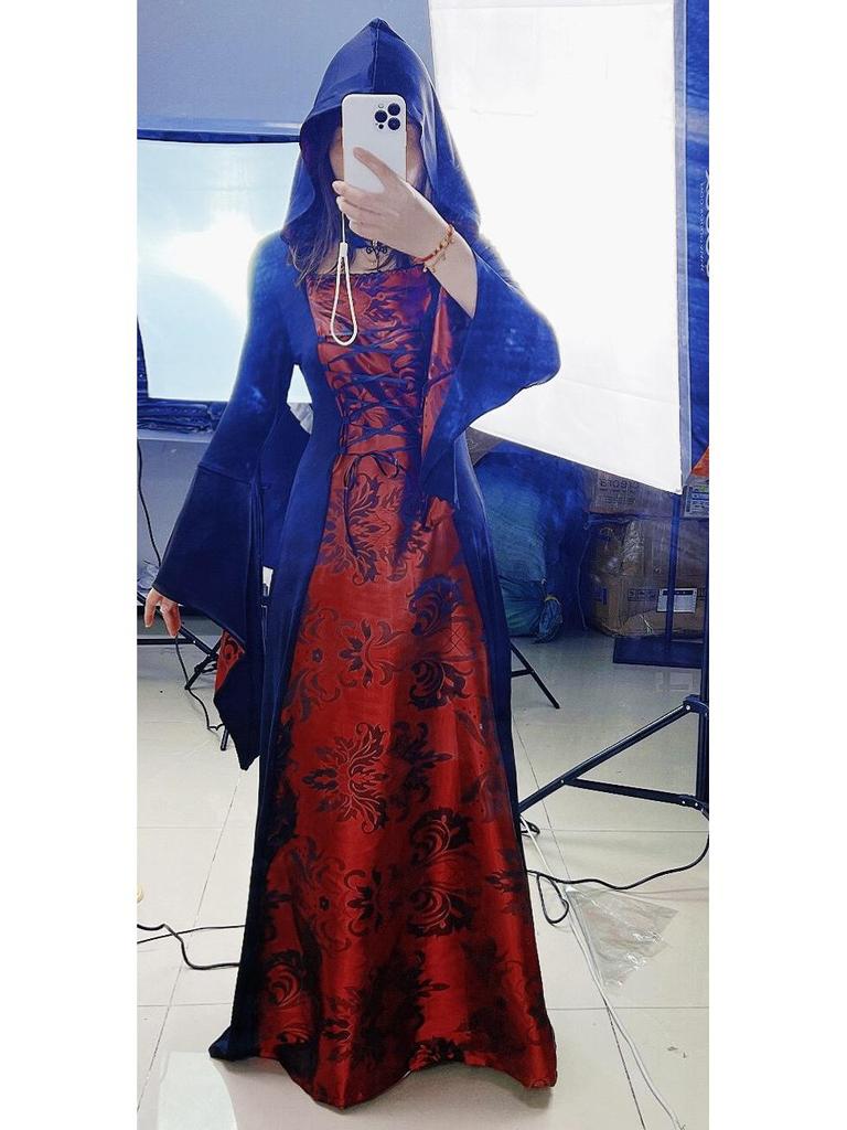 Halloween Vampir Umhang Cosplay Kostüm Zauberer Robe