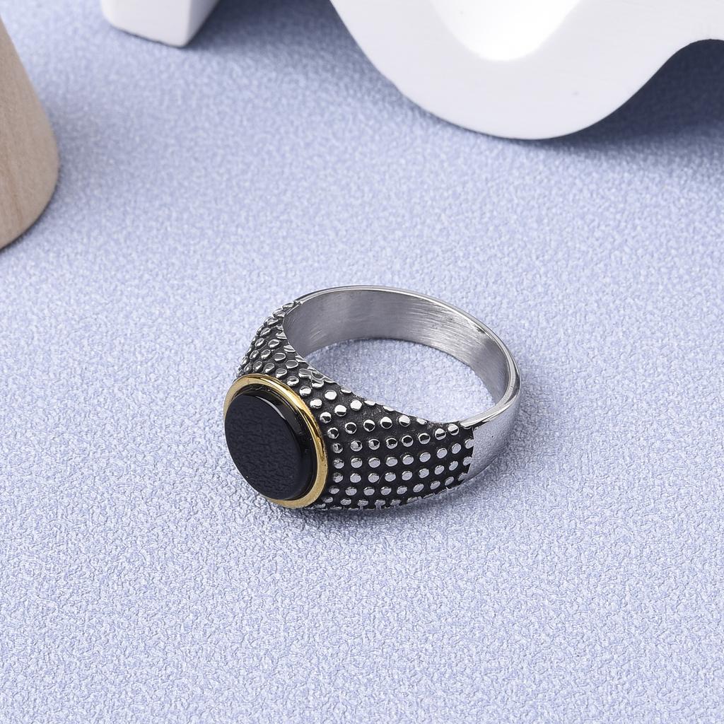 Men's Many Gemstone Style Styles 316LStainless Steel Onyx Party Rings Classic Fashion Trend Jewelry,High Quality Product