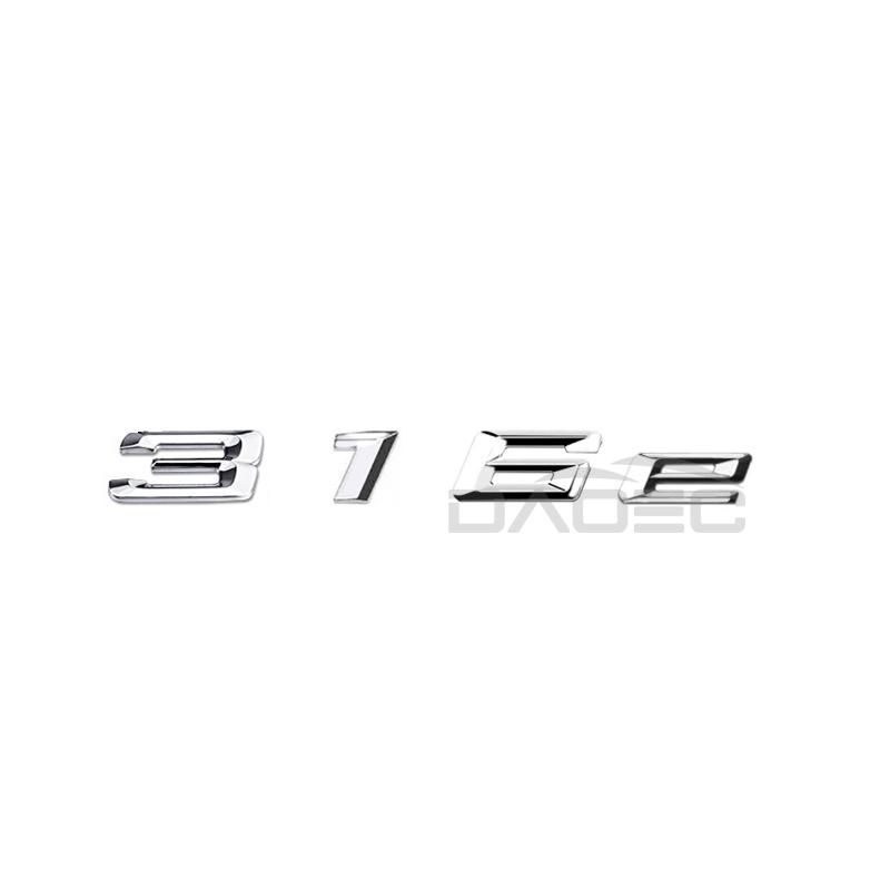 Car Trunk Chrome Letters Badge Emblem Decals Sticker For BMW 3 Series 316e 318e 320e 325e 330e 335e E46 E90 E91 F30 F31 F34 G20 Tn2
