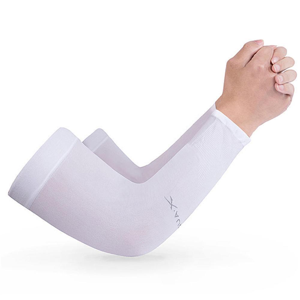 

A Pair Of Sunscreen Ice Sleeves Ice Silk Seamless Sleeves For Men And Women Arm Sleeves Cold Arm Sleeves белый