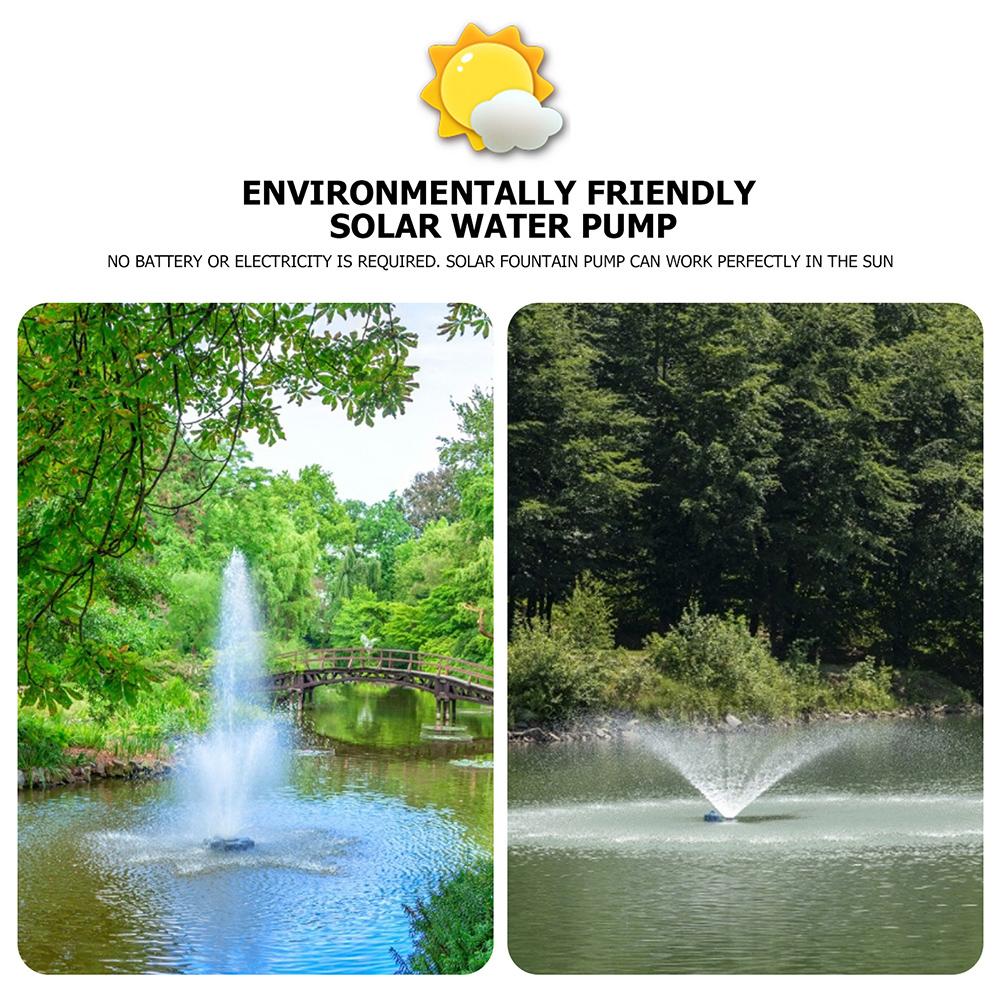 2.2W Solar Fountain Pump 120L/H Solar Floating Water Fountain Pump Lift 80CM with 6 Nozzles&Color LED Light for Garden Pool Pond