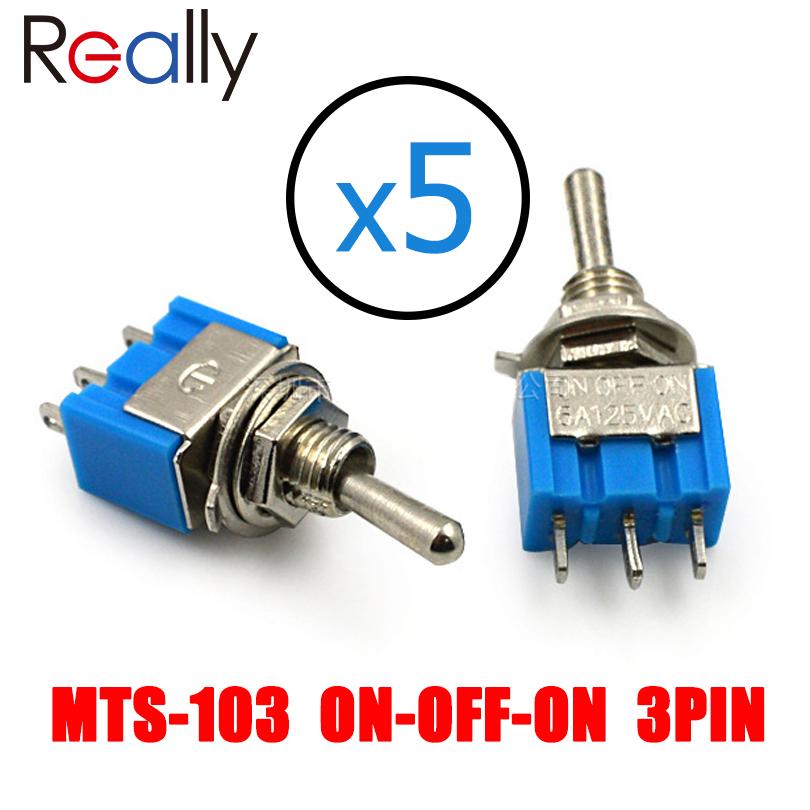 5Pcs 6mm Mini Toggle Switchs 2 Position 3 Position Latching Switch MTS-102/103/202/203 ON-ON SPST ON-OFF -ON SPDT