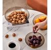 PET Fruit Plate With Base Hammered Pattern Tall Bar Living Room Fruit Plate Transparent Creative Fruit Plate Food Grade Snack