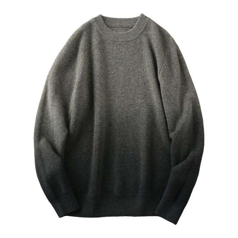 Heavy 450G! 100 100% Wool! Italian Order Winter Men's Knit Thickened Sweater Outerwear Trendy