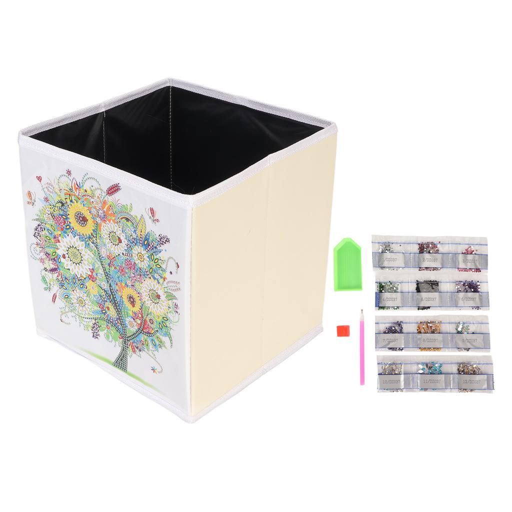 Folding Storage Box with Rhinestone Painting Kit DIY Three Dimensional Effect Storage Box for Home