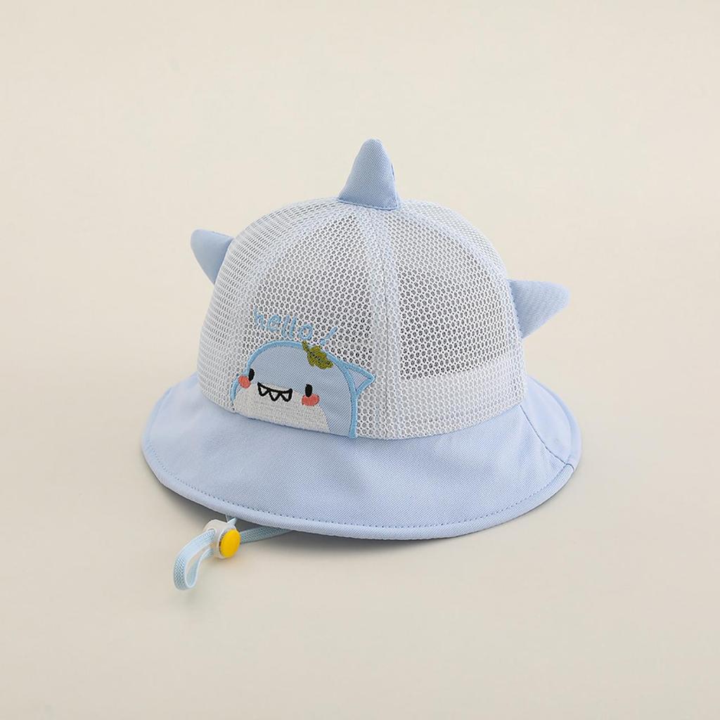 Cute Cartoon Bear Baby Bucket Hat Summer Mesh Breathable Baby Boys Girls Sunshade Cap Toddler Kids Lacing Panama Basin Cap