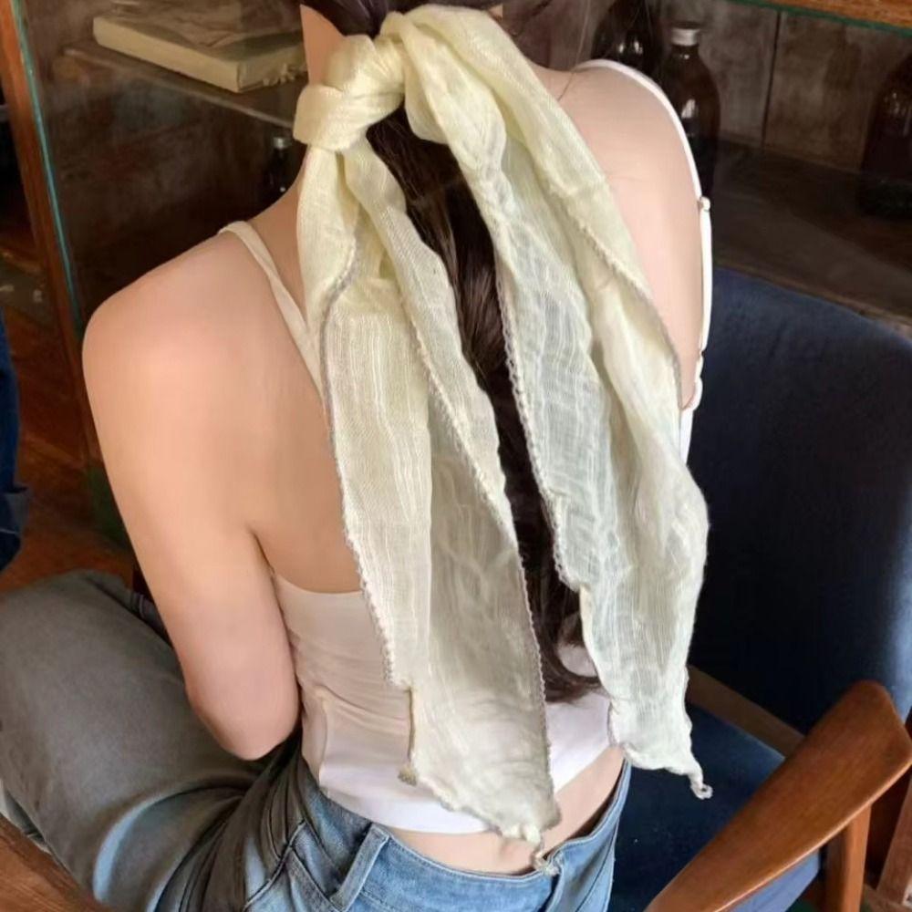 Cotton and Linen Triangular Hair Band Thin Korean Shawl Scarf  Clothing Accessories