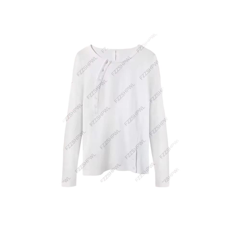 Unisex Casual Slim Long Sleeve T-Shirt with Side Button Design