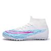 Mens Womens High-Top Football Cleats Turf Grass Fields Anti-Slip Rubber Sole Breathable Mesh Lining Synthetic Upper