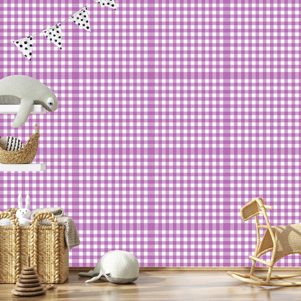 Wallpaper Fabric Pattern Purple, Lavender and White 50x1000