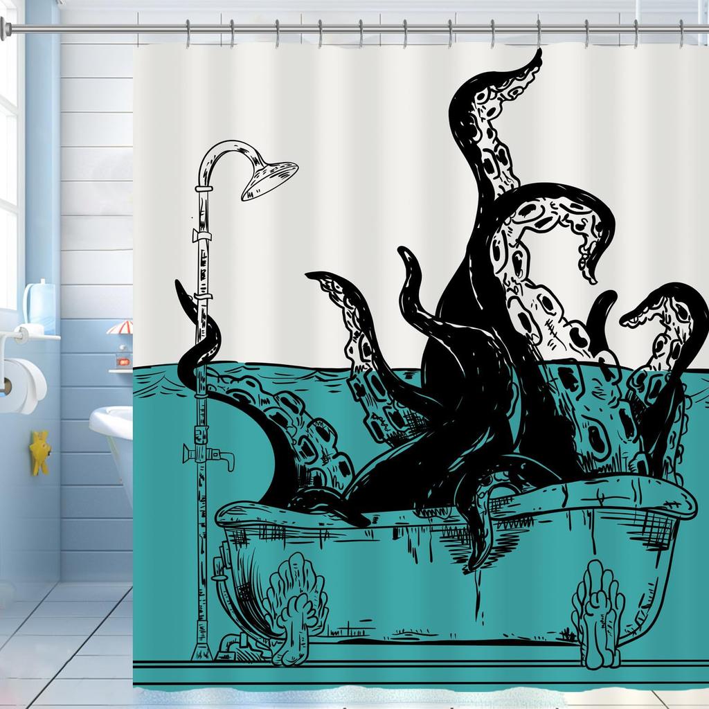Purple Sunrise Beach Shower Curtain Coastal Shell Shower Curtain Suitable For Bathroom Waterproof Fabric Bathroom Curtain With Hook