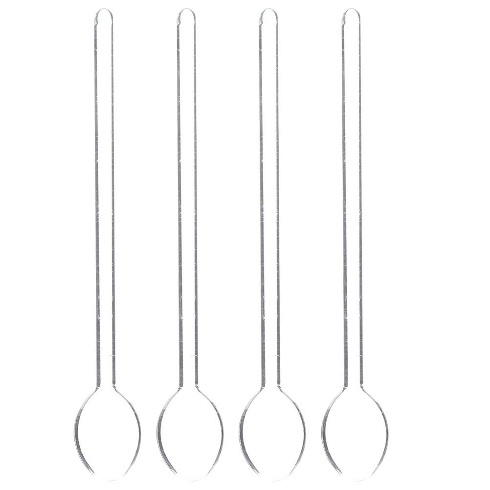 Clear Glass Spoons Heats Resistant Glass Teaspoons Mini Coffee Spoon Rod Mixing Spoon Tea Stirrers Cocktail Desserts Ice Cream 14.20X2.00X0.80CM