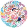 50pcs Waterproof Mermaid Stickers for Suitcase, Car, Laptop, Skateboard, Phone - Decorative Graffiti Set.