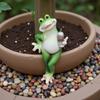 Miniature Frog Figurine Garden Drinking Frog Statue Planter Hugger Resin