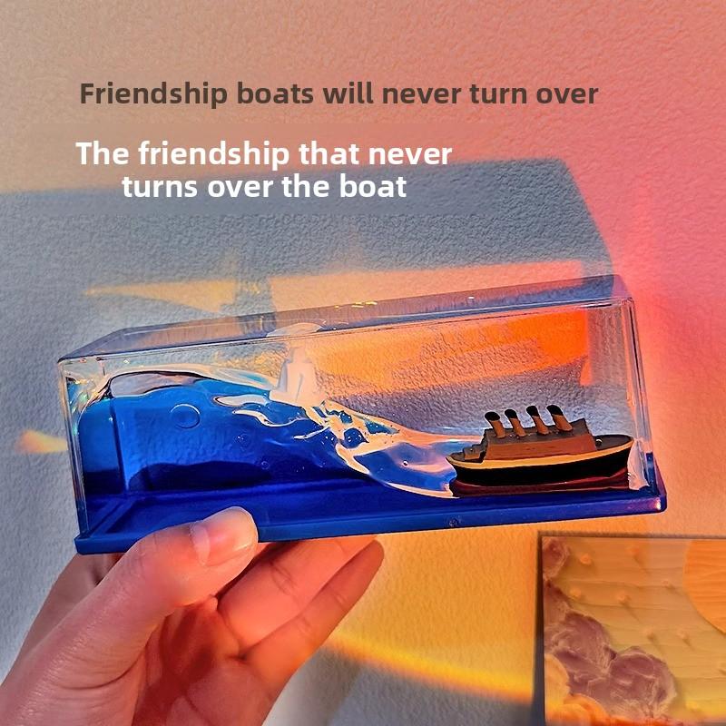 Cruise Ship Floating Bottle Desktop Ornament