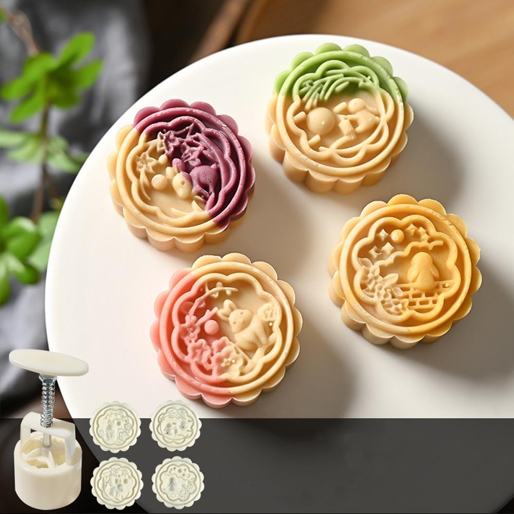 Plastic Mooncake Mold 50g Pastries Dessert Mold Hand Pressed Mould  Chocolate Dessert