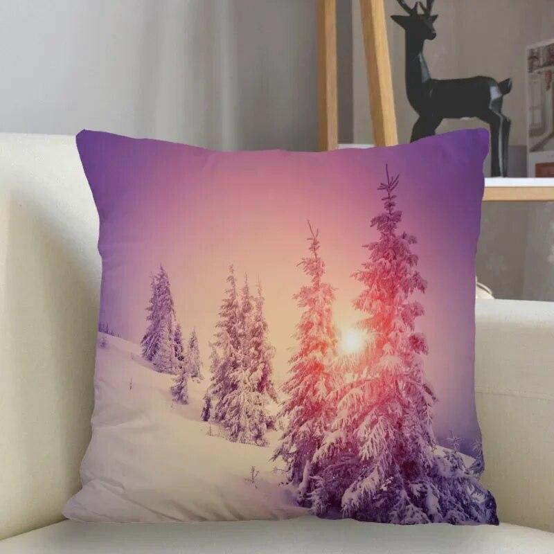 Snow Pillowcase Square  Zipper