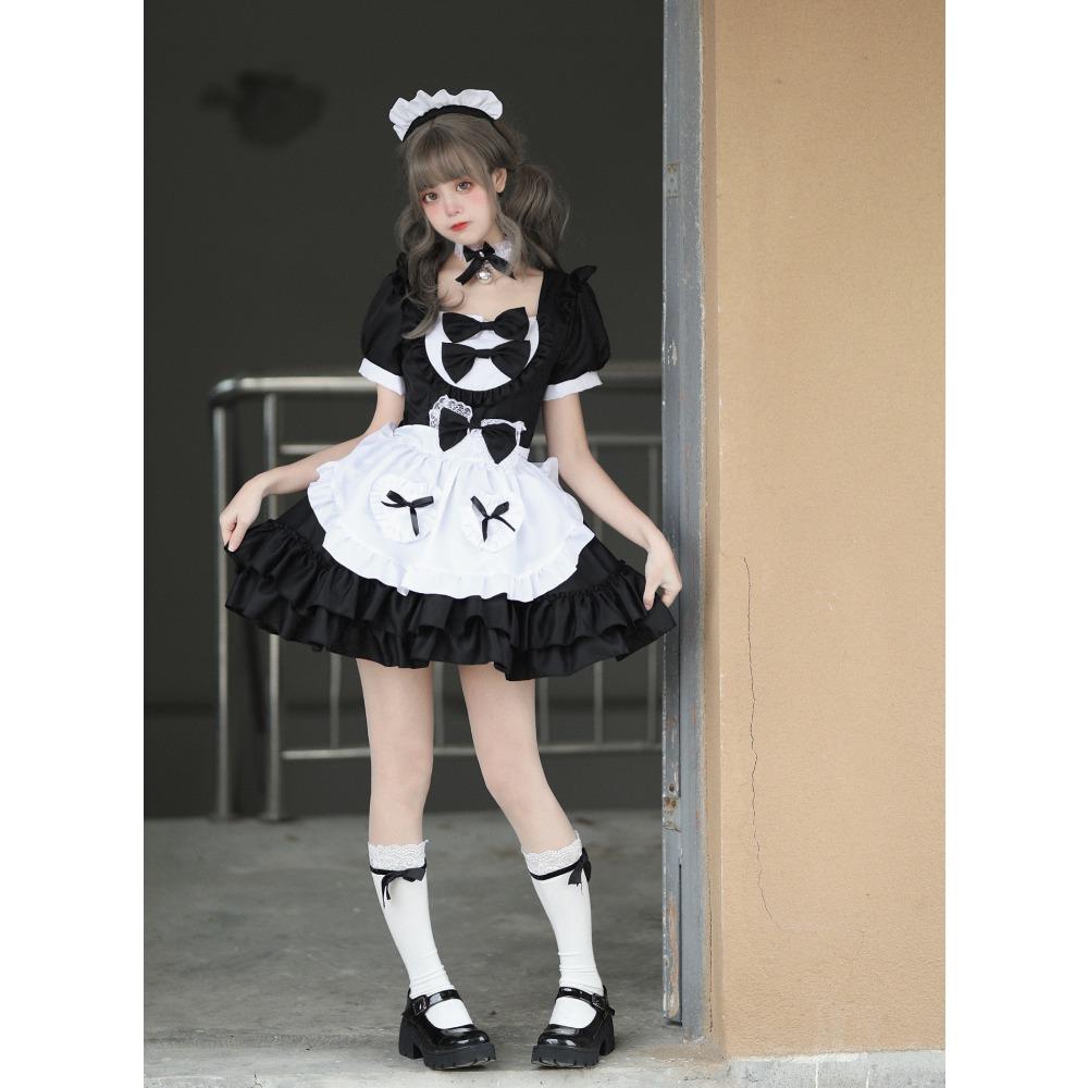 Cosplay Soft Girl Maid Dress Pure Cute Pink Maid Uniform Suit Role Play Skirt