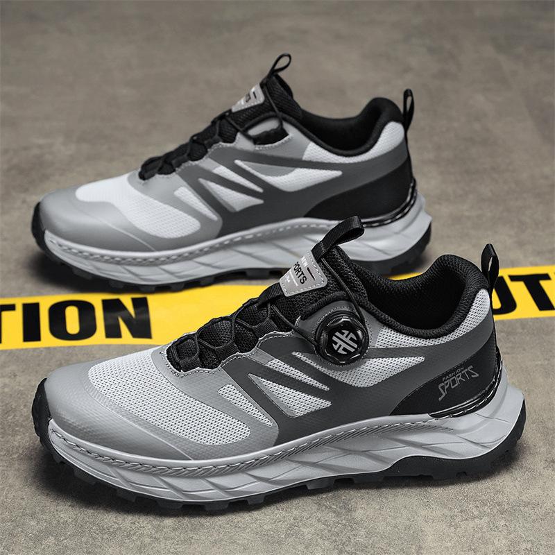Sneakers Men's Summer Mesh Breathable Rotating Button Running Shoes Outdoor Leisure Travel Hiking Shoes Men's Shoes