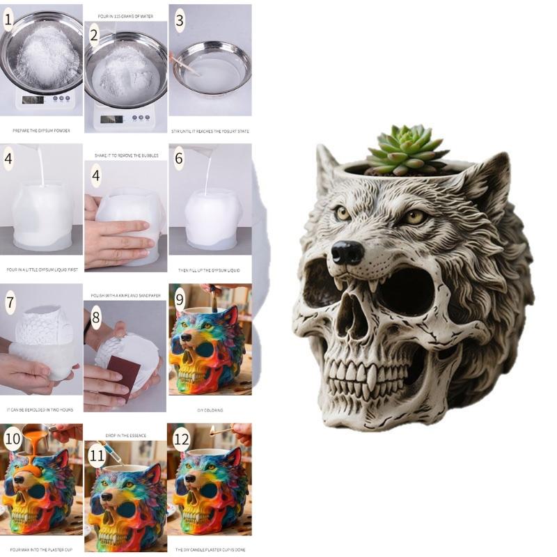 Moule en Silicone Résistant aux Hautes Températures pour Jardinière à Succulentes Moule pour Pot de Fleurs Fait Main Moule pour Ornement de Bureau