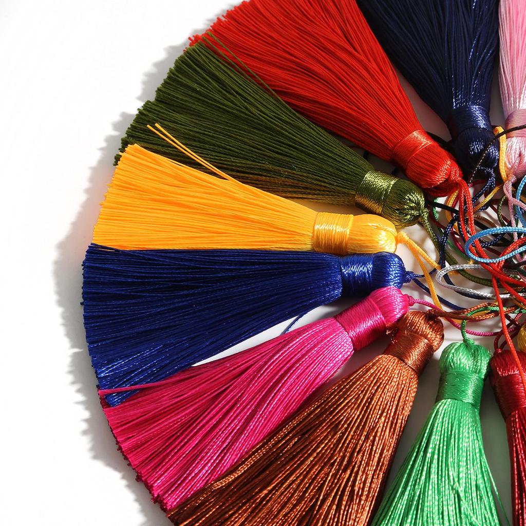 Polyester Seidenquaste Hängende Quaste mit Spitze für DIY Schmuckherstellung Zubehör Bastelarbeiten