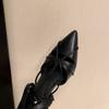 Fashion Pointy 8cm Slim High Heels Sandals Graduation Ceremony Crossed Buckle Roman Black Short Skirt Sexy Sandals