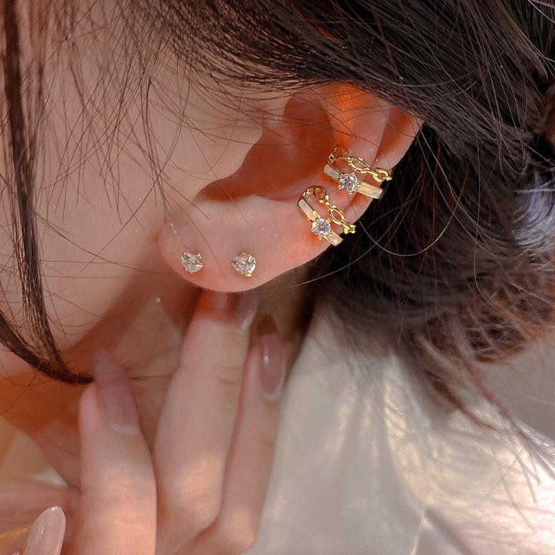 Nische Doppelte Ohrknochenclips Damen Einzigartig Süß Ohne Piercing High-End Design Back-to-School Atmosphäre Trendiger Modeschmuck