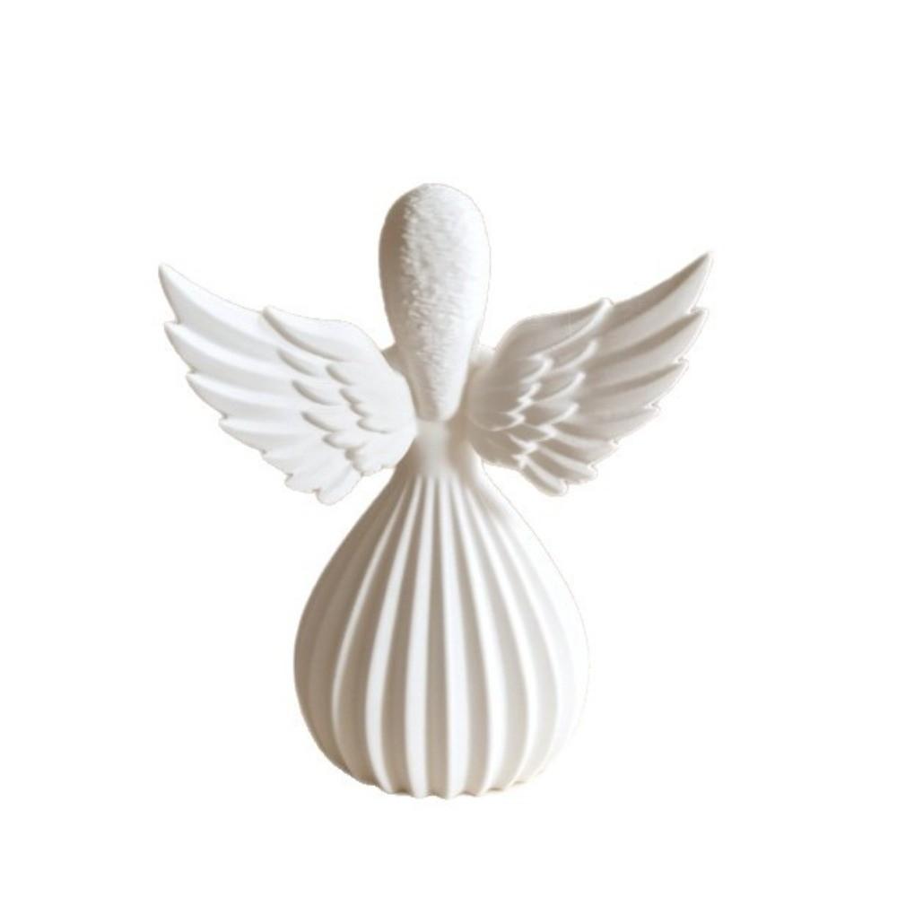 3D Printed Cat Statue Stripe Texture Pray Girl Sculpture Minimalist Tabletop Ornaments Home