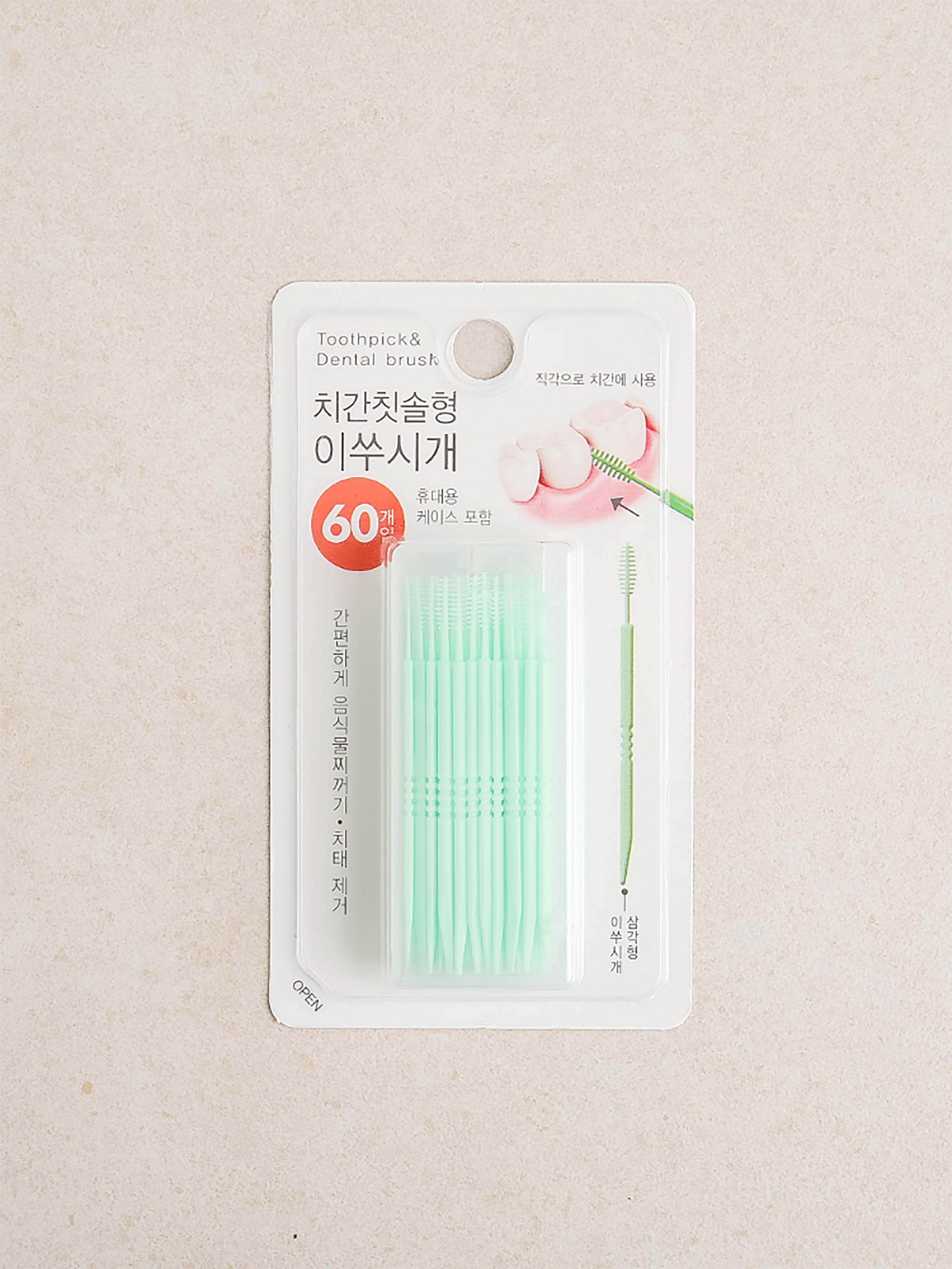 60-Pack Interdental Brush Toothpicks 1ea