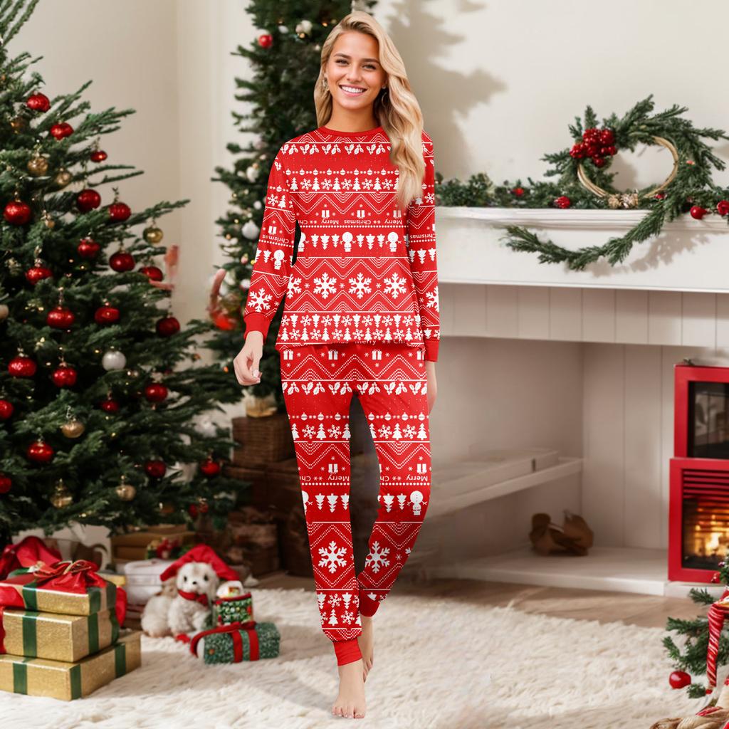 Pijamale Drăguțe Set Familie, Haine de Casă, Set Familie Top cu Mânecă Lungă și Pantaloni