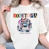 Koszulka z grafiką The Rose ROSETOPIA Tour 2026 Vintage postrzępiony papier róża kolaż oversize bawełniana unisex z krótkim rękawem prezent dla fana KRock