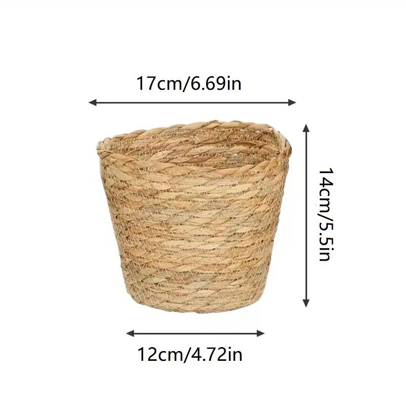 1Pcs Planter Basket Flower Pot Basket Rattan Straw Grass Woven Flowerpot Mini/S/M/L Furniture Decoration For Garden Terraces