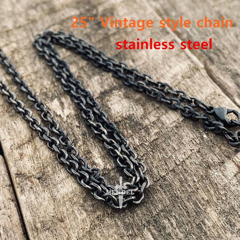 Mens Stainless Steel Heavy Wolf Dragon Skull Pendant Necklace Vintage Men holiday Gift