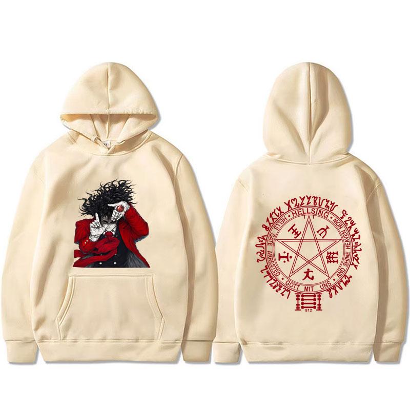 Japanese Anime Hellsing Hoodie Vampire Alucard Merch Tracksuit Clothing Manga Fashion Casual Hoodies Male Vintage Pullover