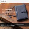 [BLUE SINCERE] A6 Size Notebook Cover, Genuine Leather, Holds 2 Books, Pen Holder, Pocket, Cards, Sticky Notes, Business Cards, Bookmark Included / NC