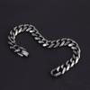 Stainless Steel Mens Bracelet Vintage Geometric Design Titanium Coated Single Weave 10mm Width 21cm Length