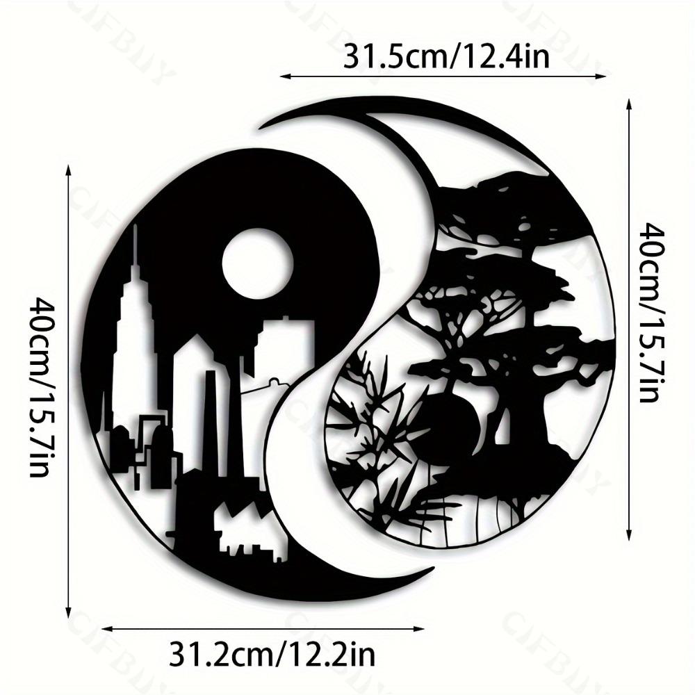 Yin Yang Wall Art Metal Sculpture Pair 15.7 Inch Indoor Outdoor Decor Garden Home Gift