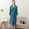 Spring-Summer Waffle Bathrobe: Unisex, Lightweight, 3/4 Sleeves, Korean Style, Absorbent