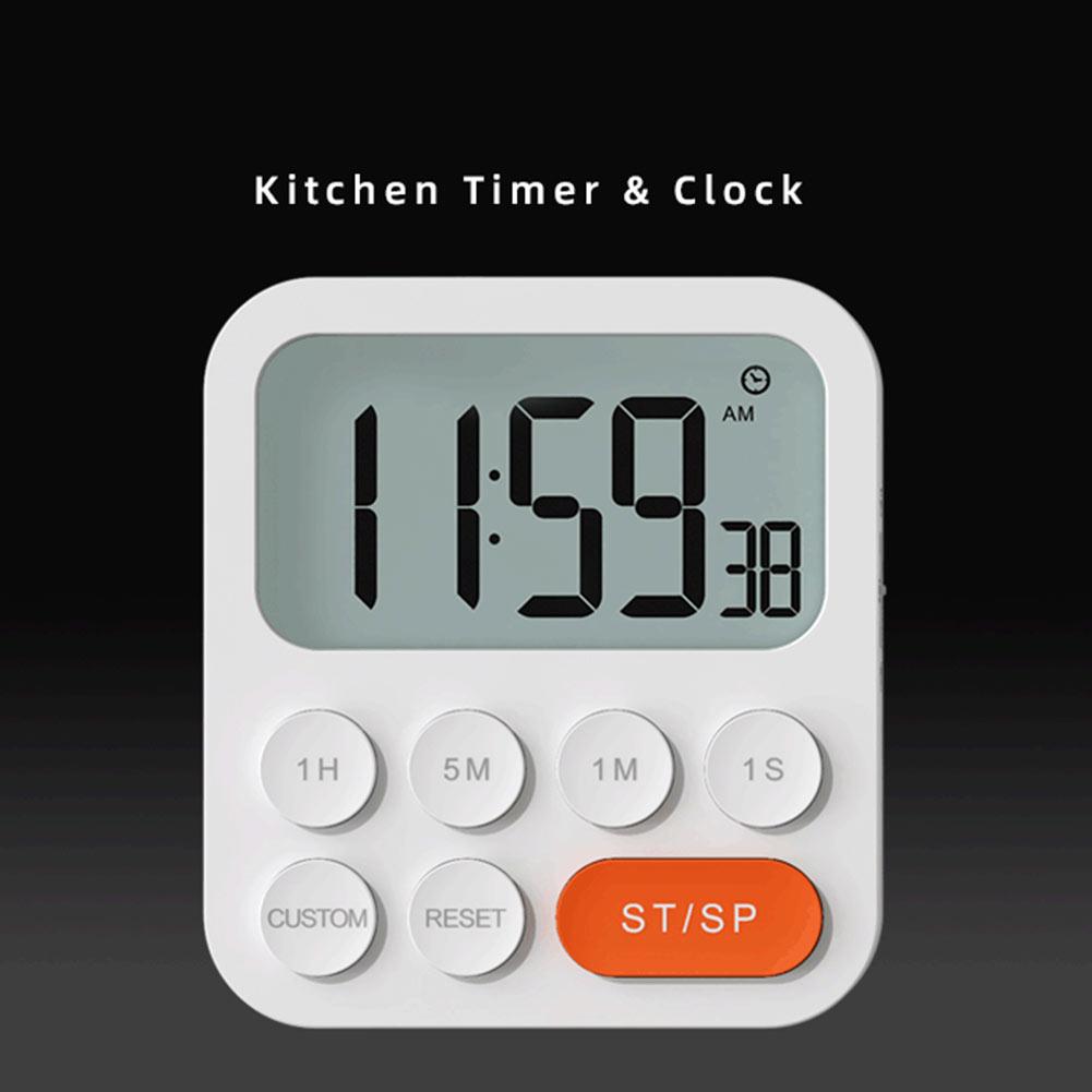 Desktop-verstellbares, tragbares Wecker-Keuken-Werkzeug, herunterklappbar, digitaler Timer, magnetisches LCD-Display für Kinder und ABS