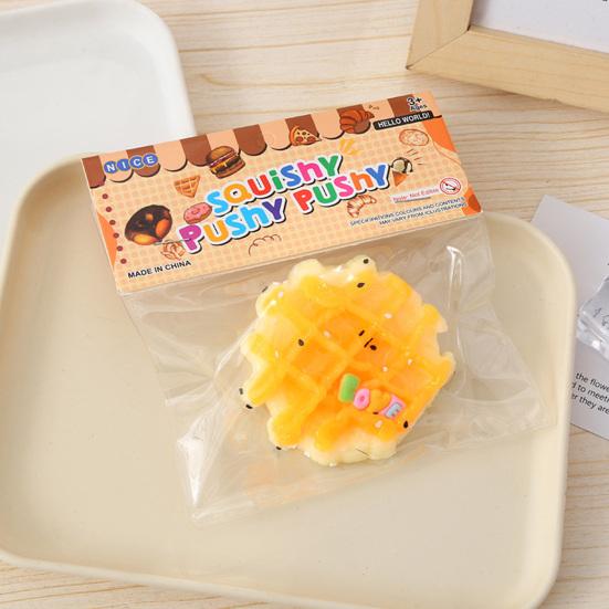 Stress Relief Croissant Squeeze Toy Waffle Donut Cheese Bread Sensory Toy Simulated Food Pinch Fidget Toy Decompression Tools