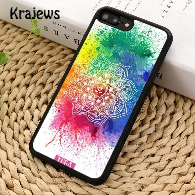 Krajews Yoga Om Namaste Mandala Colourful Design Phone Case For iPhone 14 5 6s 7 8 plus X XR XS 11 12 13 pro max Samsung S21 S22