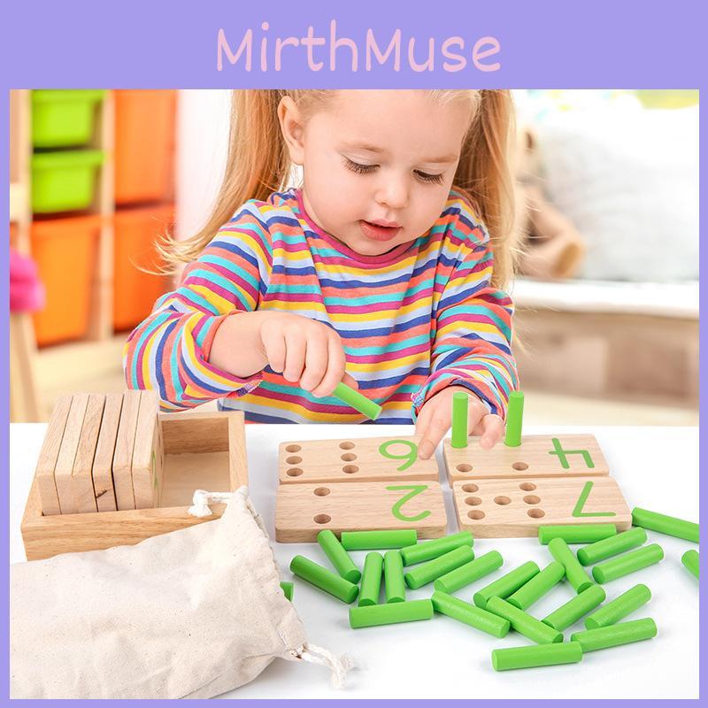 Wooden Math Learning Toy For Kids With Number Pairing And Counting Practice