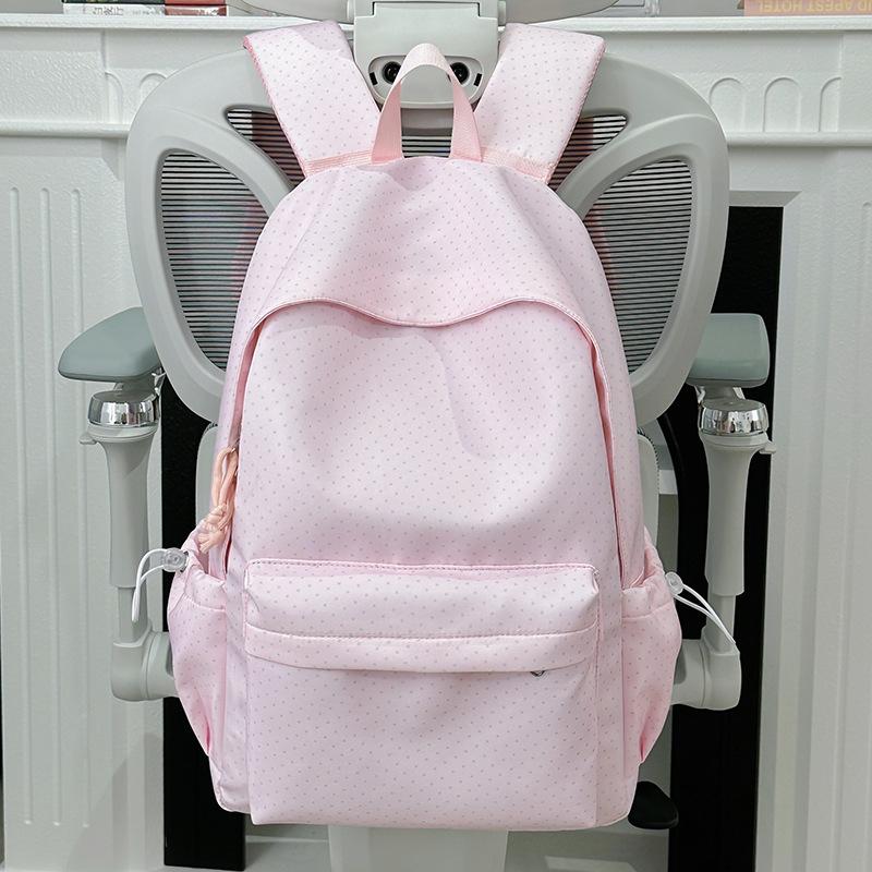 Schoolbag new high-value Japanese ins fresh and sweet polka dot backpack junior high school students lightweight large-capacity backpack