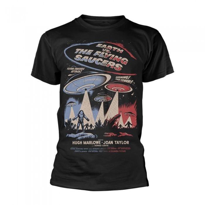 Terra vs.. Camiseta adulta unissex com pôster The Flying Saucers M preto