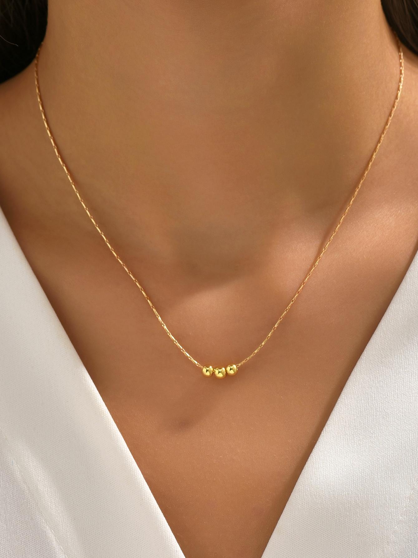 

Stainless Steel Necklaces New Trend Gold Color Silver Color Metal Charms Pendants Chains Fashion Necklace For Women золотой