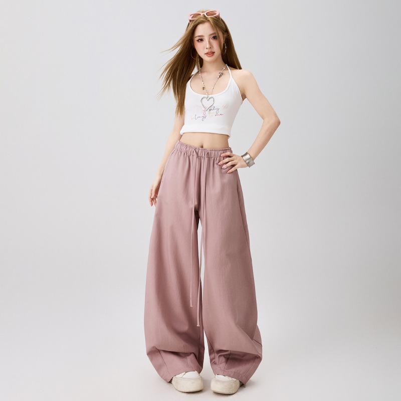 Women s 2026 Summer Tencel High-Waisted Wide-Leg Drawstring Pants - Slimming, Versatile, Casual Extra Large